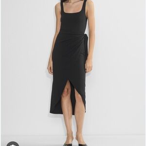 Wilfred Saturn Black Midi Wrap Dress